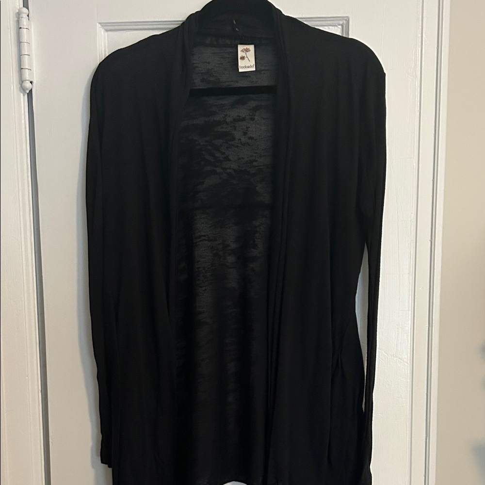 Freeloader Black Open Front Cardigan